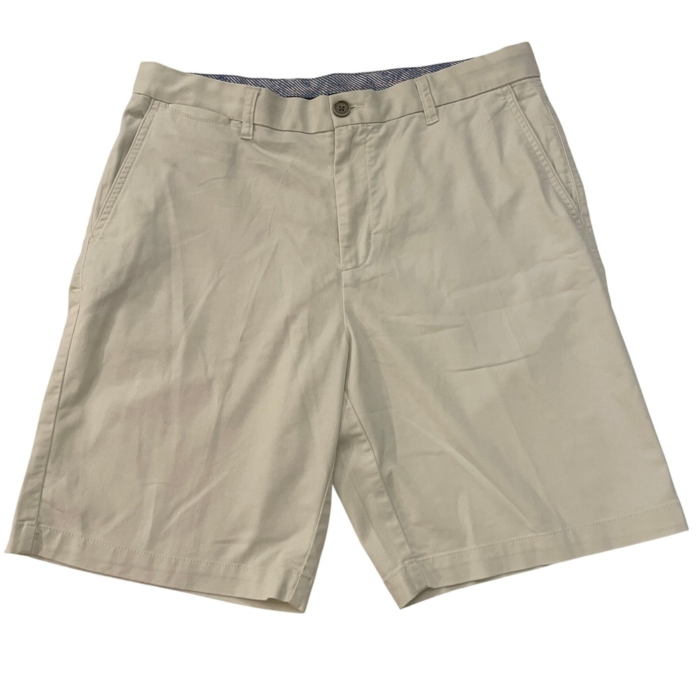 Tommy Bahama Boracay Chino Shorts Mens 34 Beige Khaki Cotton Blend Stretch Flat